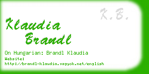 klaudia brandl business card